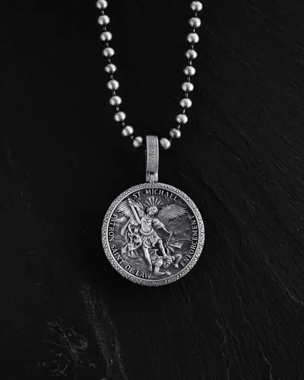 Srebrny wisiorek ST. ARCHANGEL MICHAEL. PRAYER - 813