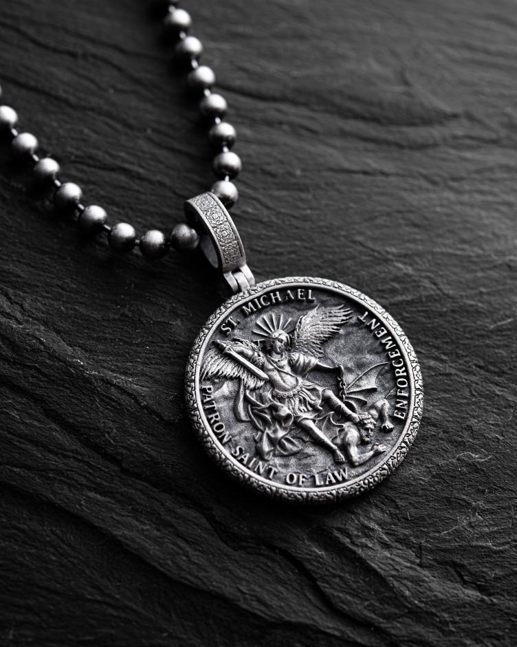 Srebrny wisiorek ST. ARCHANGEL MICHAEL. PRAYER 7