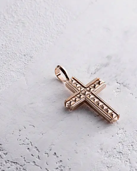 Krzyż FAITH (czerwone złoto) 4