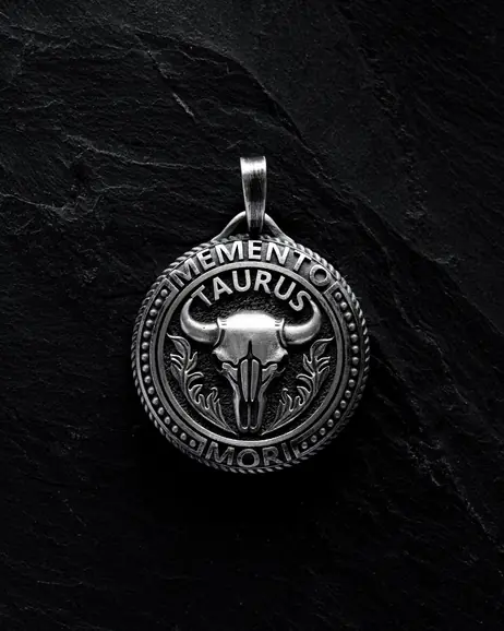 Wisiorek Znak zodiaku - TAURUS. MEMENTO MORI (byk) 5