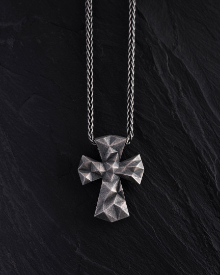 Srebrny wisiorek KOZAK CROSS - 1046