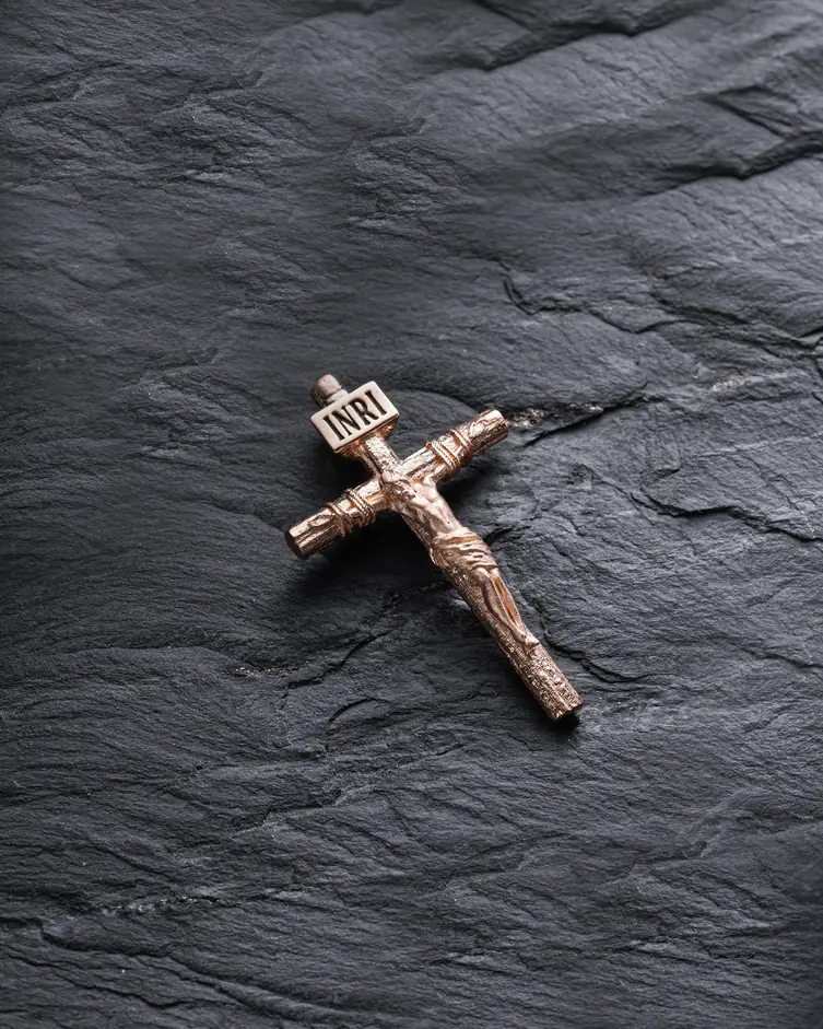 Krzyż CRUCIFIXION of JESUS CHRIST (czerwone złoto) 5