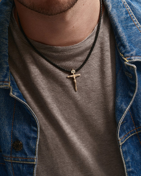 Krzyż CRUCIFIXION of JESUS CHRIST S (żółte złoto) 2