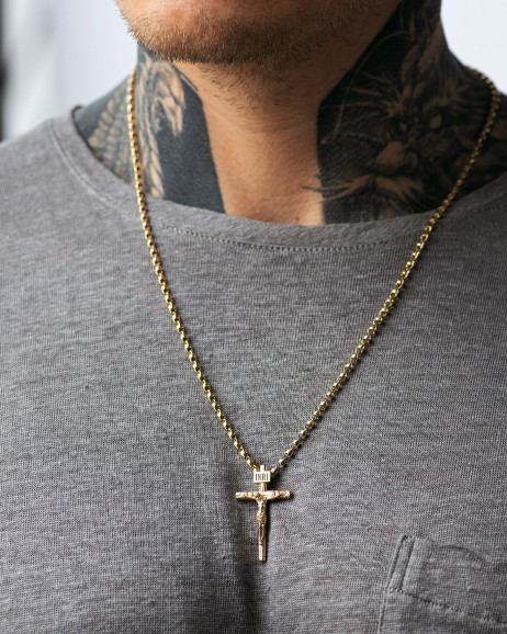Krzyż CRUCIFIXION of JESUS CHRIST S (żółte złoto) 4