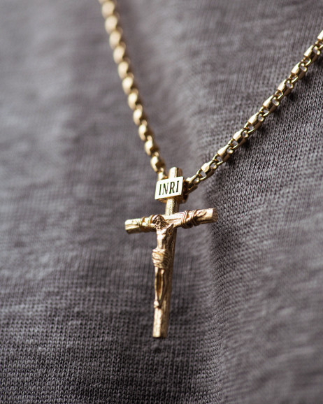 Krzyż CRUCIFIXION of JESUS CHRIST S (żółte złoto) 5