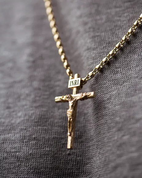 Krzyż CRUCIFIXION of JESUS CHRIST S (żółte złoto) 5