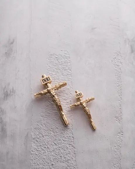 Krzyż CRUCIFIXION of JESUS CHRIST S (żółte złoto) 3