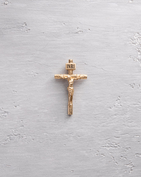 Krzyż CRUCIFIXION of JESUS CHRIST S (żółte złoto)