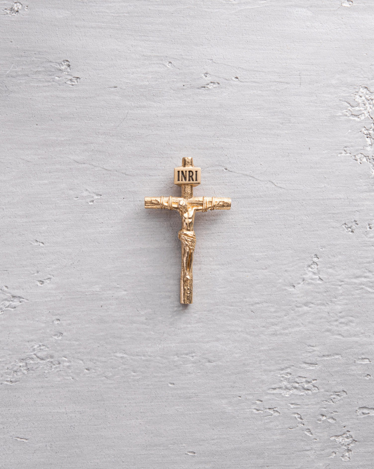 Krzyż CRUCIFIXION of JESUS CHRIST S (żółte złoto)