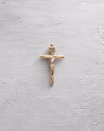 Krzyż CRUCIFIXION of JESUS CHRIST S (żółte złoto) - 3622