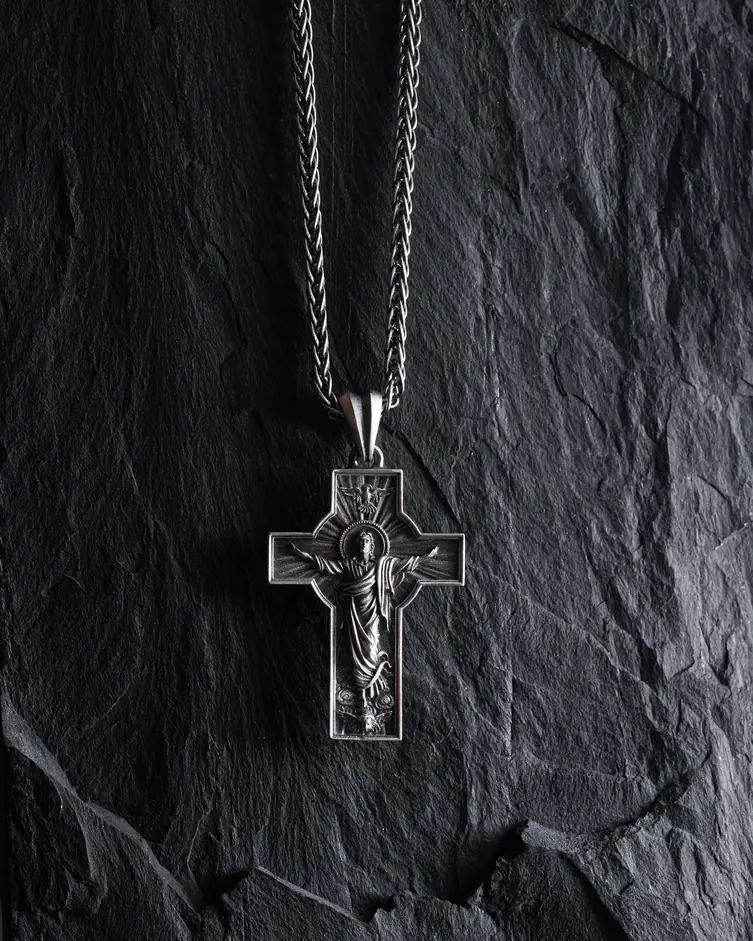 Srebrny krzyż RESURRECTION of JESUS CHRIST 4