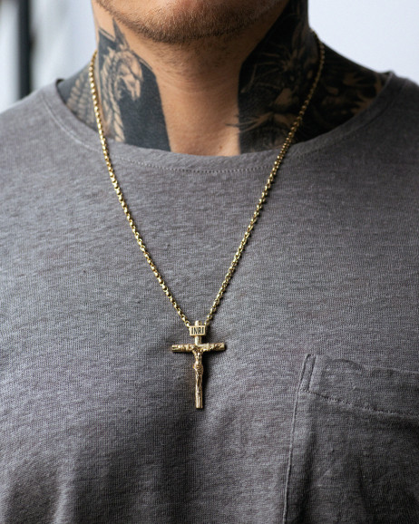 Krzyż CRUCIFIXION of JESUS CHRIST M (żółte złoto) 2