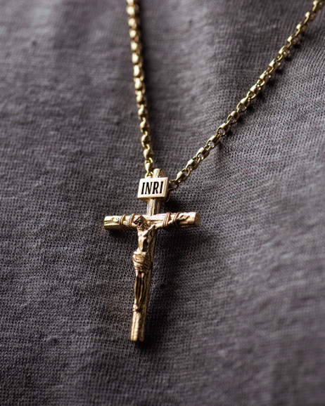 Krzyż CRUCIFIXION of JESUS CHRIST M (żółte złoto) 4