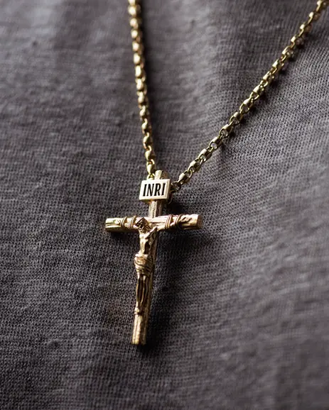 Krzyż CRUCIFIXION of JESUS CHRIST M (żółte złoto) 4