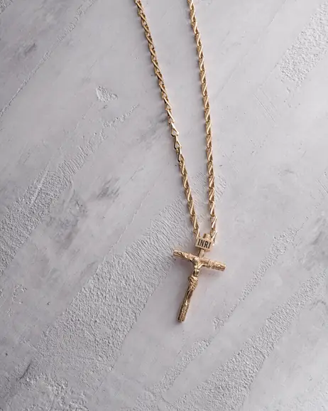 Krzyż CRUCIFIXION of JESUS CHRIST M (żółte złoto) 3