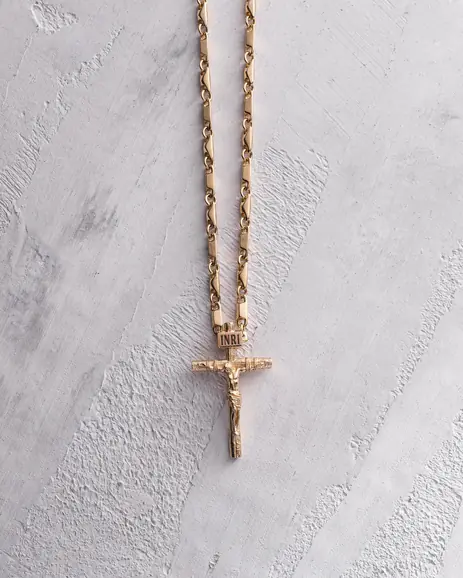 Krzyż CRUCIFIXION of JESUS CHRIST M (żółte złoto) 6