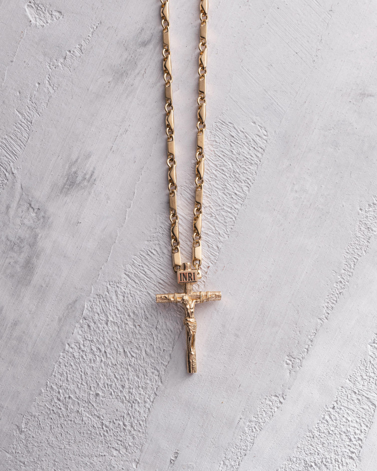 Krzyż CRUCIFIXION of JESUS CHRIST M (żółte złoto) 6