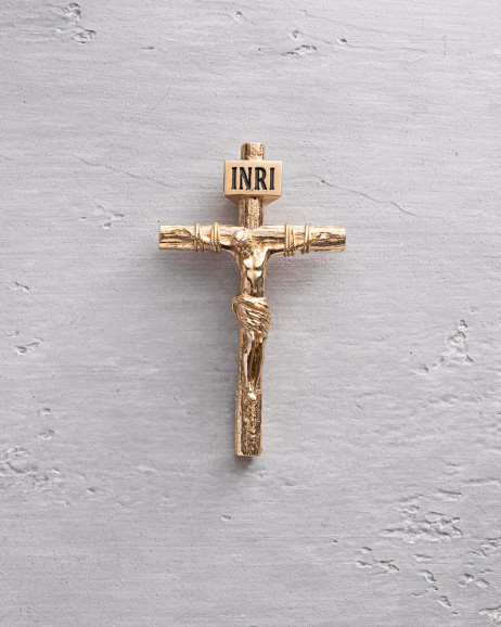 Krzyż CRUCIFIXION of JESUS CHRIST M (żółte złoto)