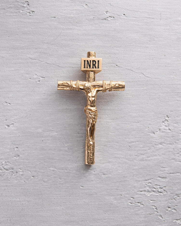 Krzyż CRUCIFIXION of JESUS CHRIST M (żółte złoto)