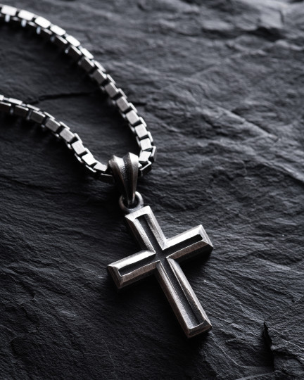 Srebrny krzyż BLESSED - 1258