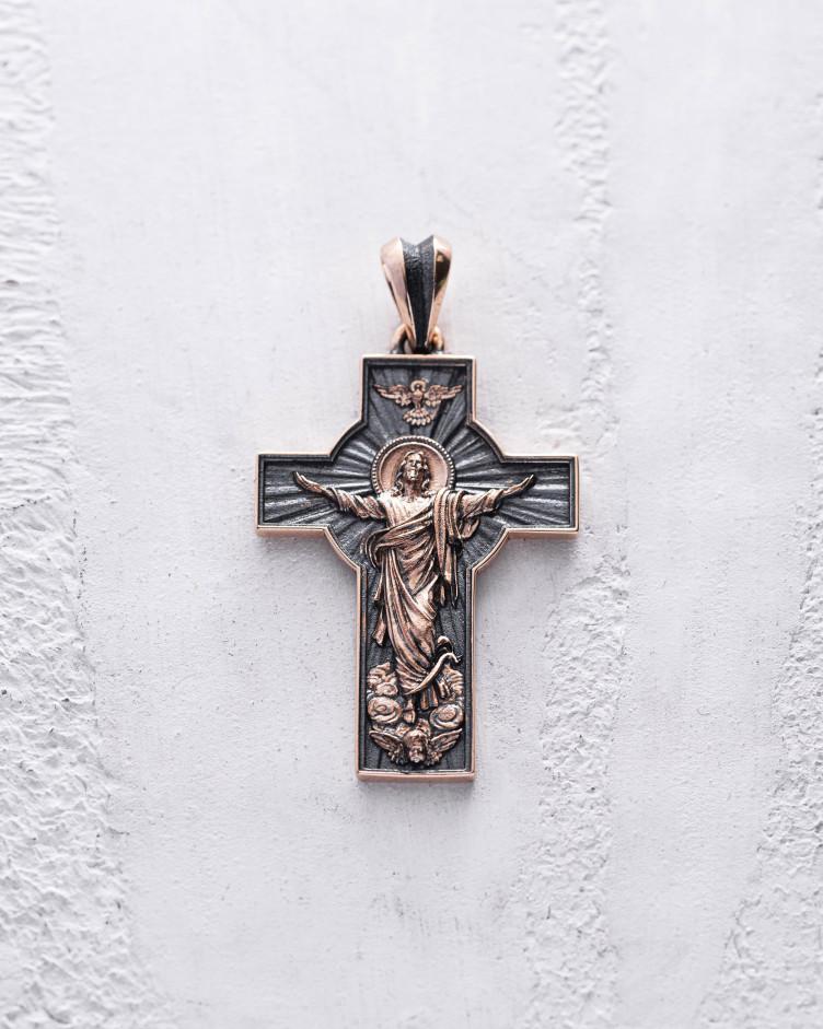 Złoty krzyż RESURRECTION of JESUS CHRIST