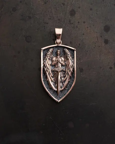 Wisiorek - tarcza GUARDIAN ANGEL (czerwone złoto) 3