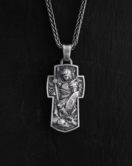 Srebrny krzyż ARCHANGEL MICHAEL - 3174