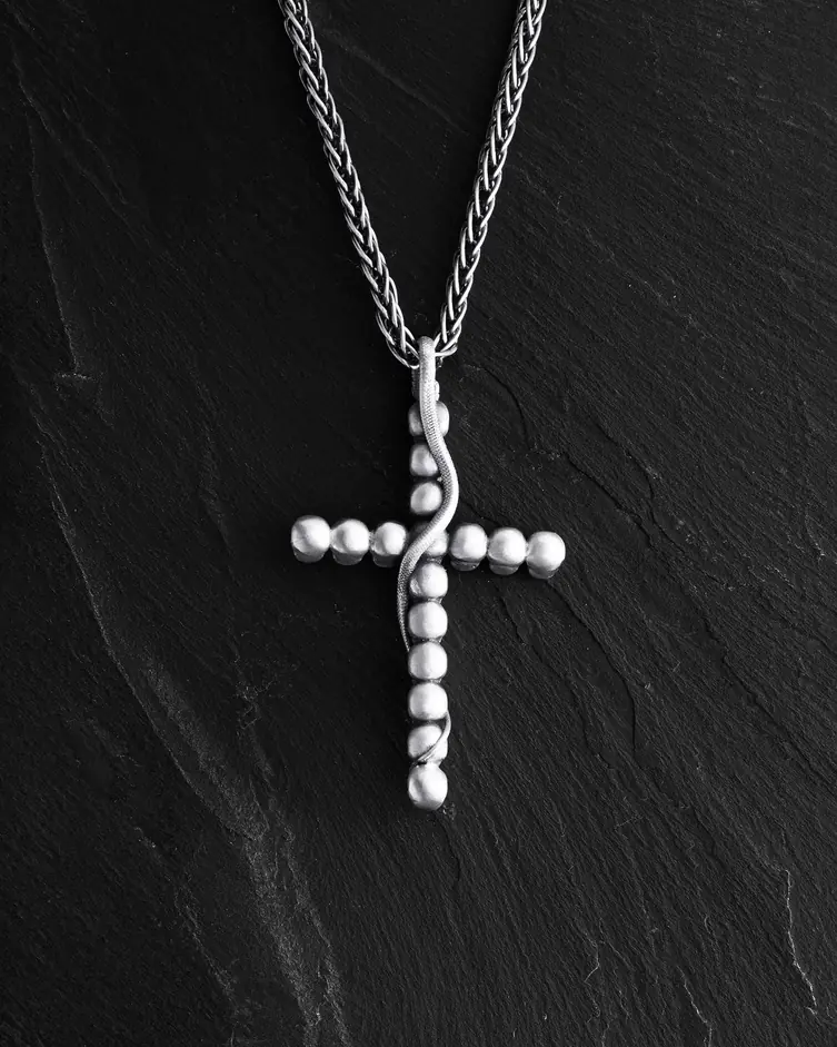 Srebrny wisiorek GOTHIC CROSS WITH SNAKE 5