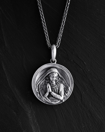 Srebrny wisiorek HOLY MOTHER MARY - 3245