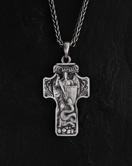 Srebrny krzyż ST. MICHAEL - 3394