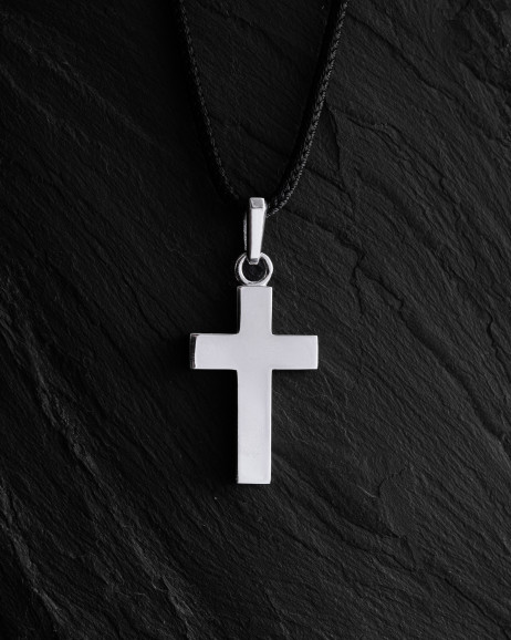 Krzyż FAITH. BLACK STONES (białe złoto) 5