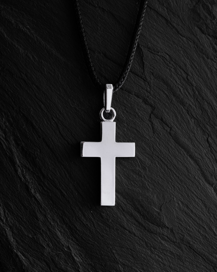 Krzyż FAITH. BLACK STONES (białe złoto) 5