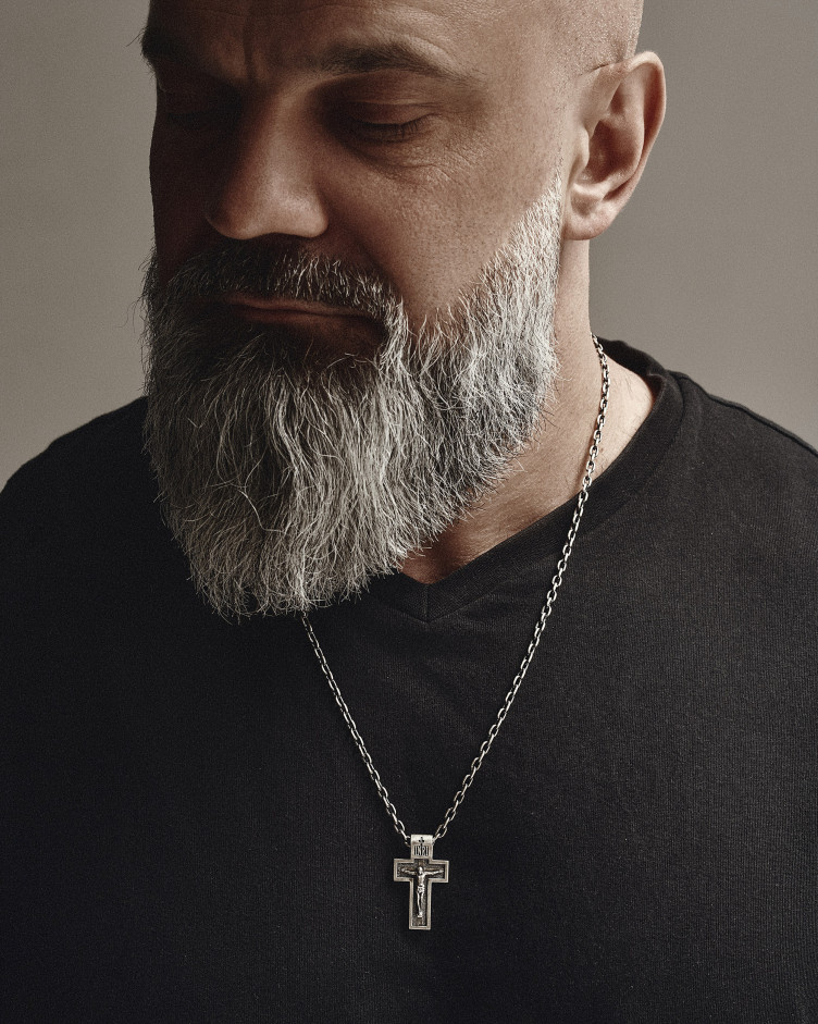 Srebrny krzyż THE CRUCIFIXION OF JESUS ​​CHRIST. PROTECTION 2
