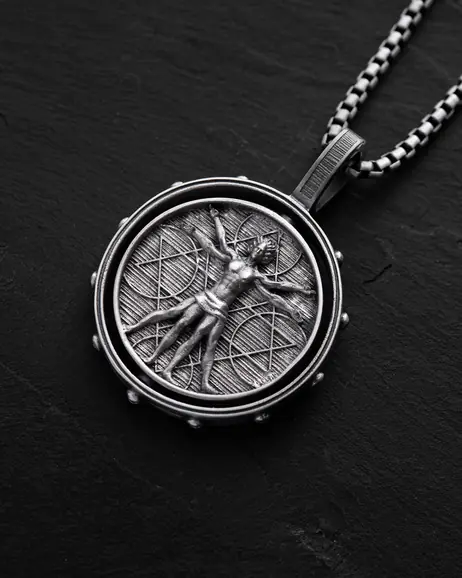 Srebrny wisiorek VITRUVIAN MAN (Da Vinci) 3