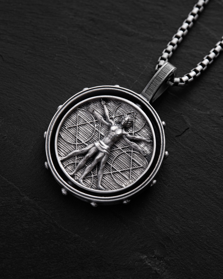 Srebrny wisiorek VITRUVIAN MAN (Da Vinci) 2