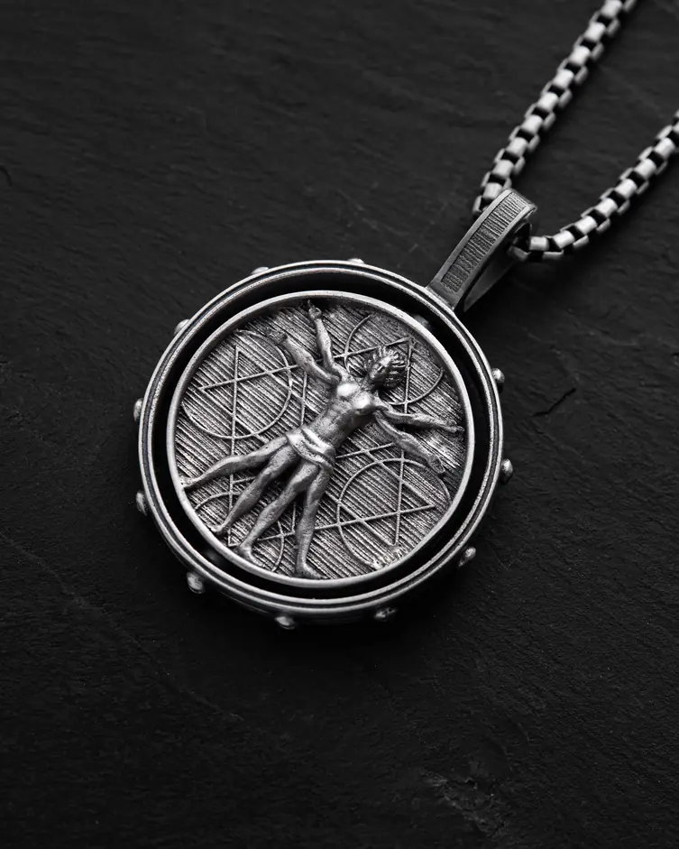 Srebrny wisiorek VITRUVIAN MAN (Da Vinci) 3