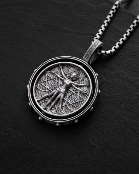 Srebrny wisiorek VITRUVIAN MAN (Da Vinci) 5