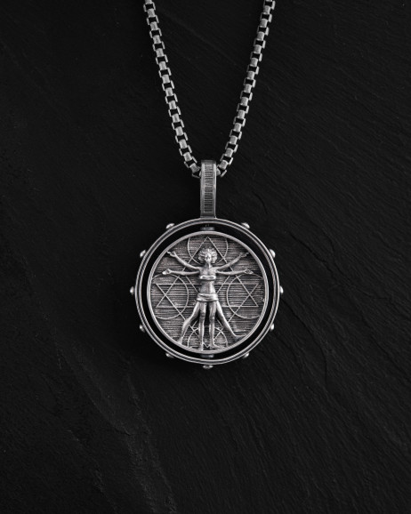 Srebrny wisiorek VITRUVIAN MAN (Da Vinci) 7
