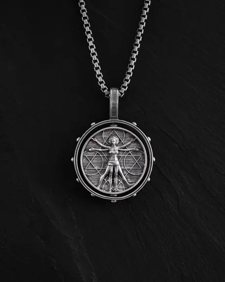 Srebrny wisiorek VITRUVIAN MAN (Da Vinci) 7