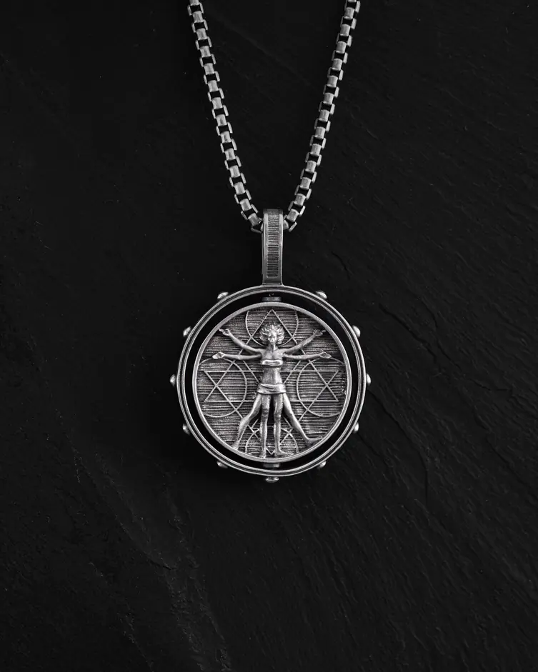 Srebrny wisiorek VITRUVIAN MAN (Da Vinci) 7