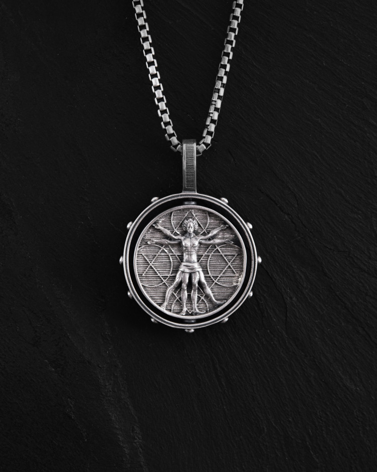 Srebrny wisiorek VITRUVIAN MAN (Da Vinci) 6