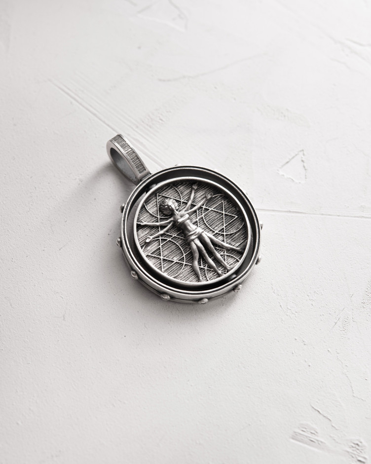 Srebrny wisiorek VITRUVIAN MAN (Da Vinci) 7