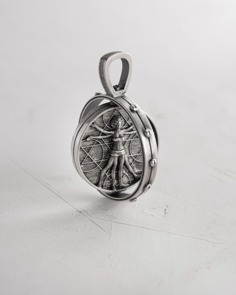 Srebrny wisiorek VITRUVIAN MAN (Da Vinci) 11