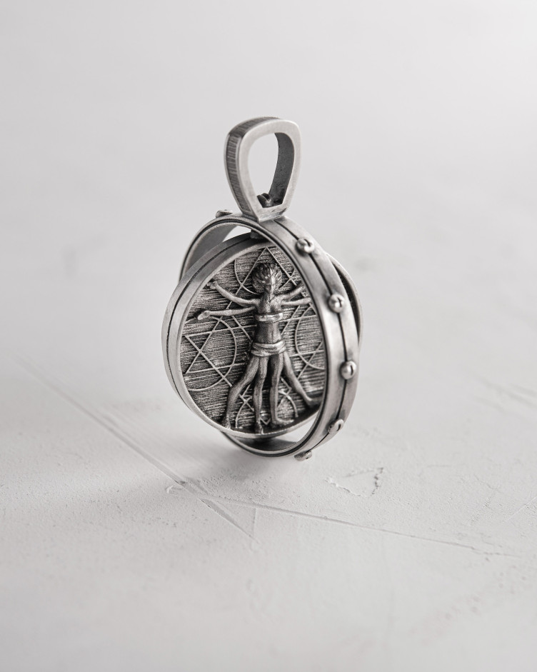 Srebrny wisiorek VITRUVIAN MAN (Da Vinci) 9