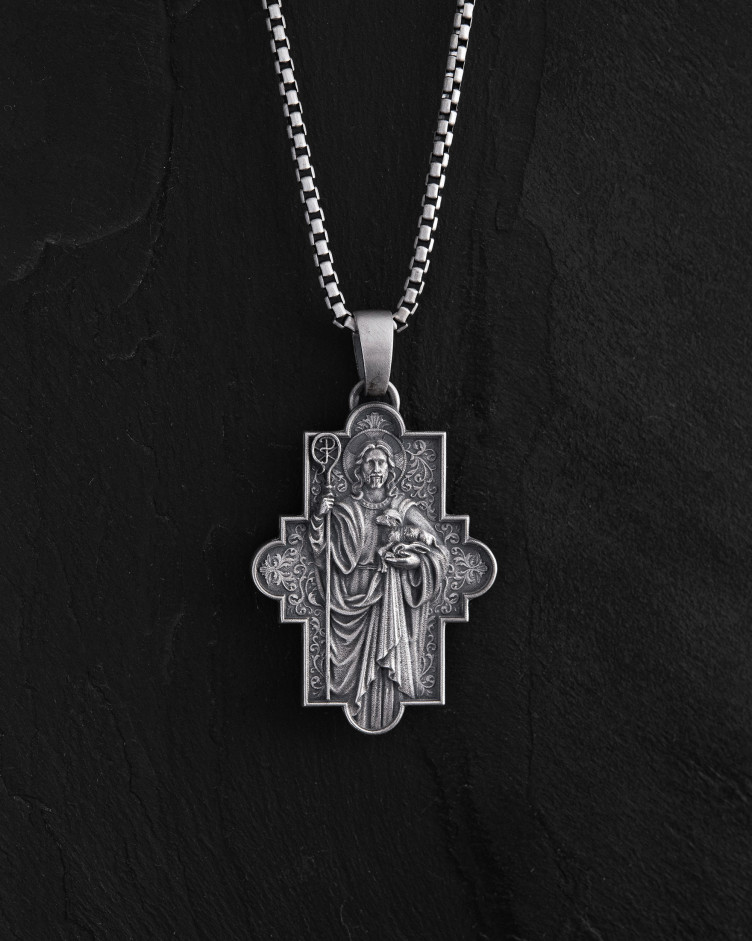 Srebrna zawieszka JESUS and SCEPTER 2
