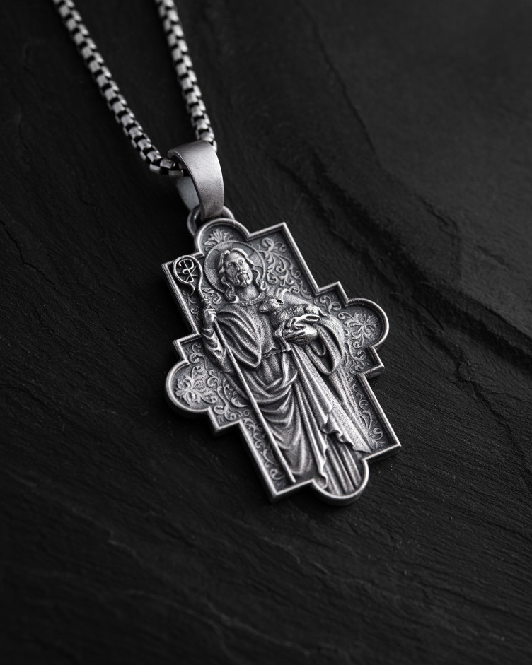 Srebrna zawieszka JESUS and SCEPTER