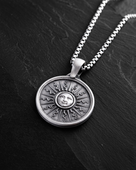 Srebrny wisiorek SUN and MOON 4