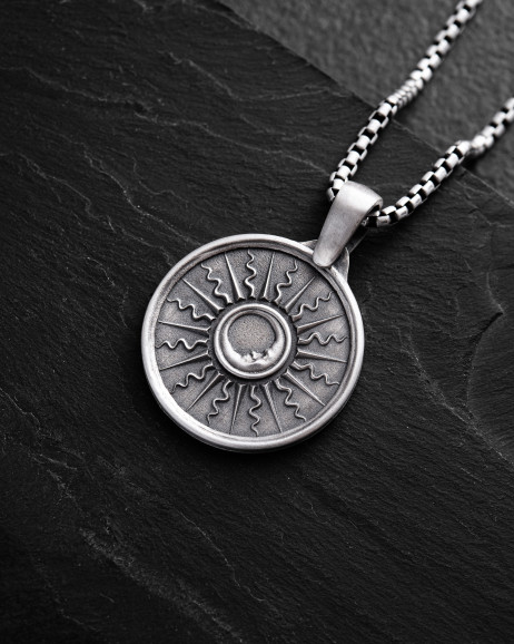 Srebrny wisiorek SUN and MOON 5