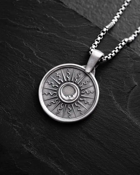 Srebrny wisiorek SUN and MOON 7
