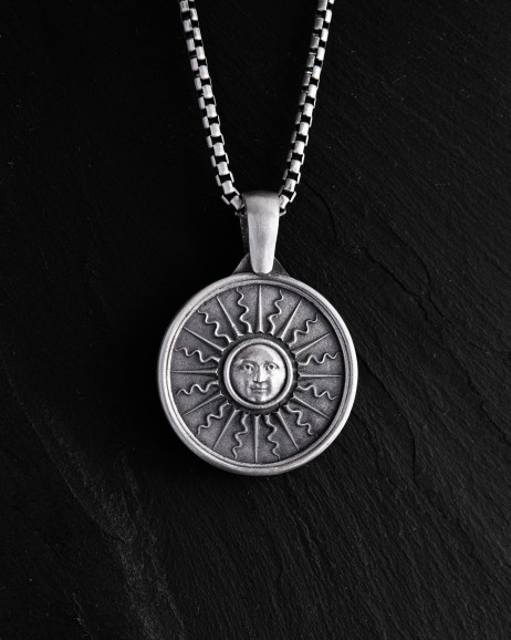 Srebrny wisiorek SUN and MOON 2
